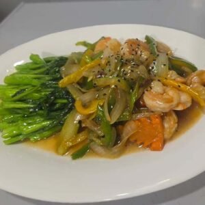 Camarones con hoja mostaza - Image 1